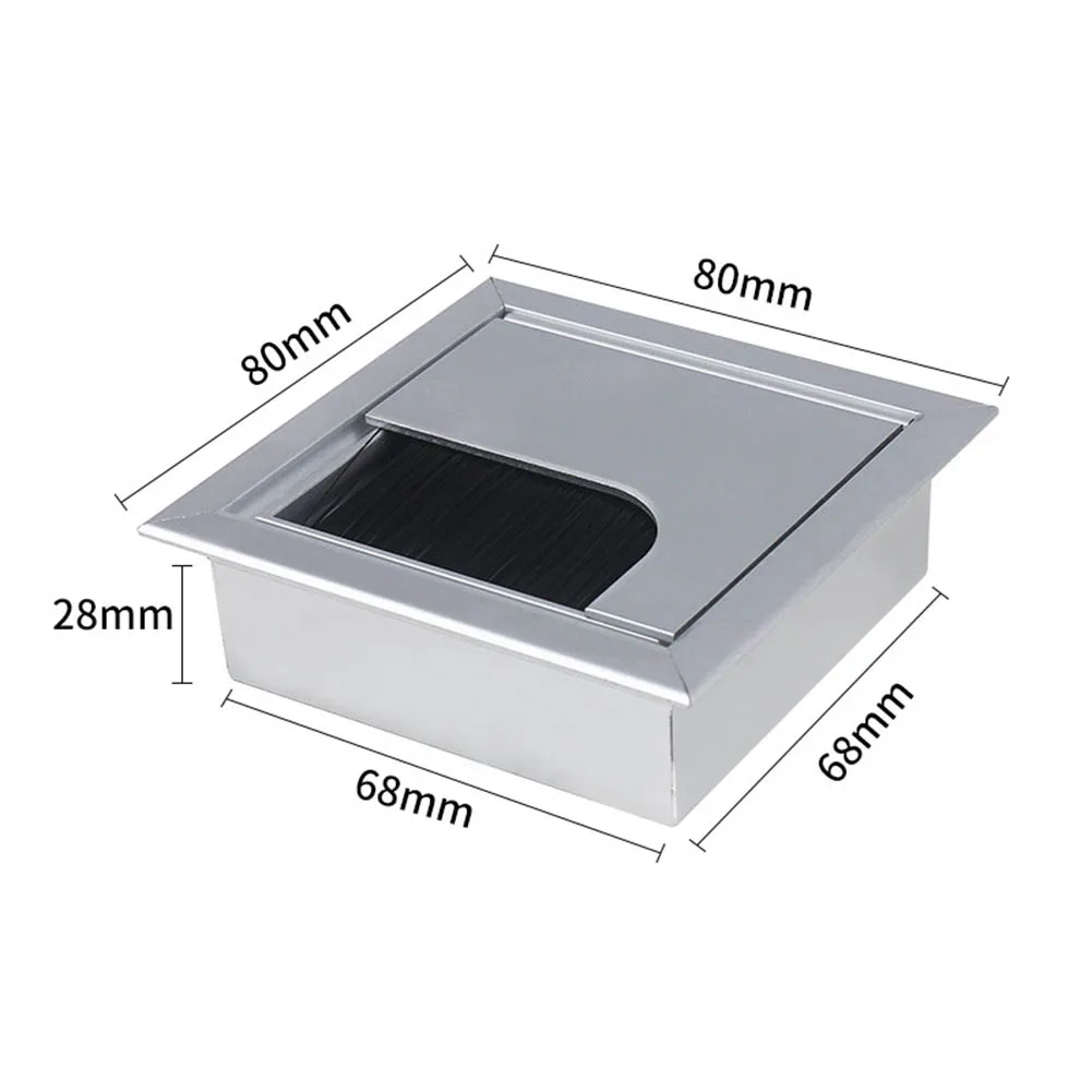 

High Quality Table Line Hole Desk Outlet Desk Cord Grommet Durable Easy To Use Table Line Cover Aluminum Alloy