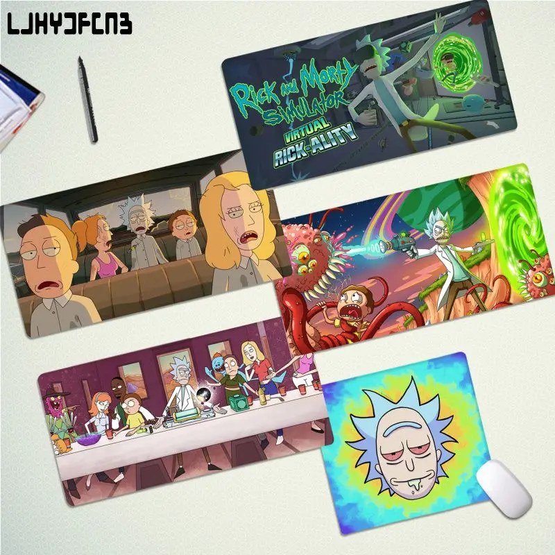 

Cartoon Rick Doctor And Modi Adventure Girl Pad Large Gaming Mouse Pad XL Locking Edge Size For Customized For CS GO PUBG