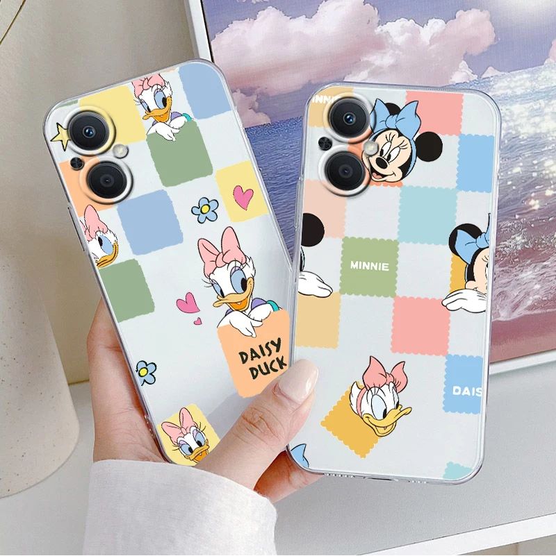 

Disney Donald Duck Phone Case For OPPO Find X2 X3 X5 Pro Lite Neo 5G Reno 2 4 5 6 7 Lite Z Pro SE Transparent luxury Silicone