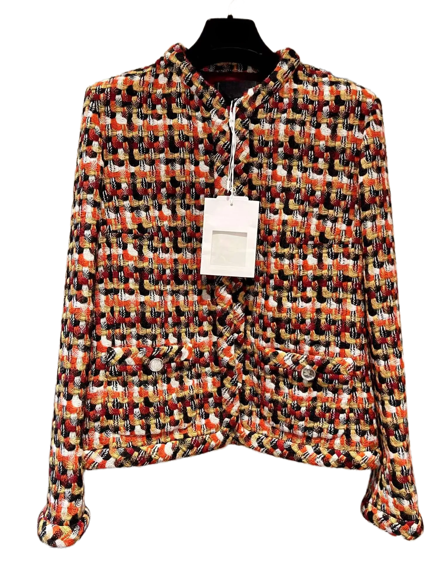 

Черное перо, Новинка осени 2023, улучшенная Настройка, маленький аромат, французское женское роскошное пальто, Топ в стиле знаменитостей