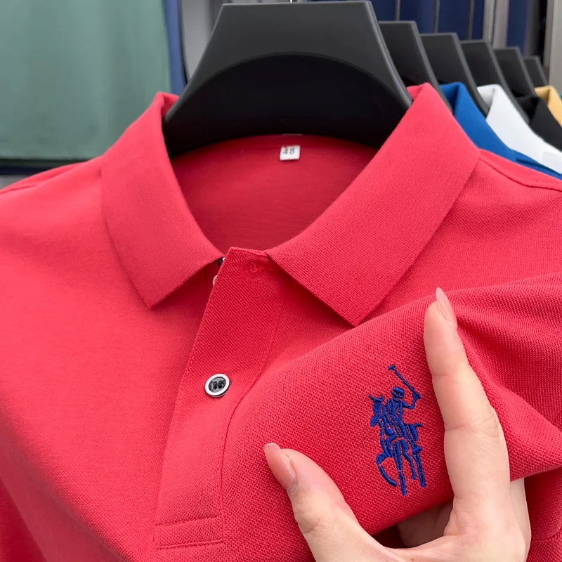 

100％ Cotton Men's Embroidery Polo Shirt Luxury Designer Lapel 2023 Summer Korea Fashion Trend Breathable Golf T-shirt Ropa Roupa