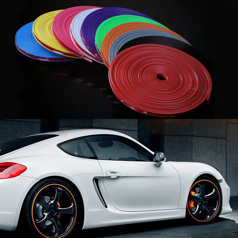 Универсальная защитная полоса для обода автомобиля 8 м защита края колеса яркая