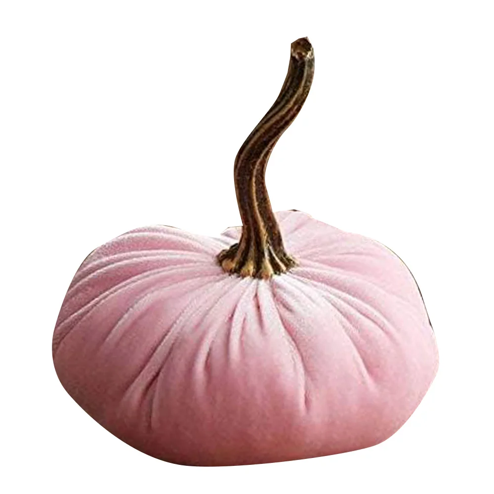

Large Velvet Pumpkins for Decorating,Handmade Artificial Harvest Pumpkins,Fall Halloween Thanksgiving Home Decor(Pink)