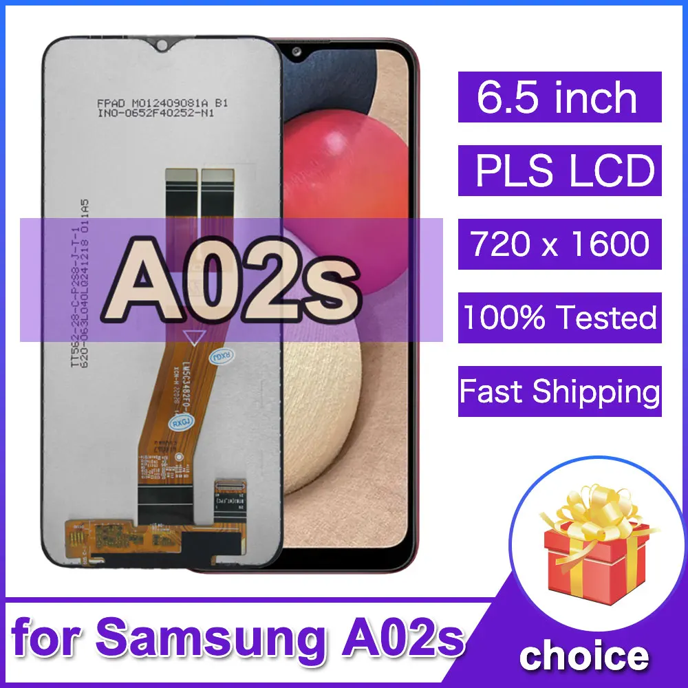 Фото 6,5-дюймовый протестированный ЖК-дисплей для Samsung Galaxy A02s, сенсорный экран-дигитайзер, замена ЖК-дисплея для Samsung A02s A025F с рамкой №1