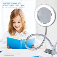 led desk lamp clip on light magnifying glass clamp lamp eye protection table lamp for reading tattoo computers and makeup light