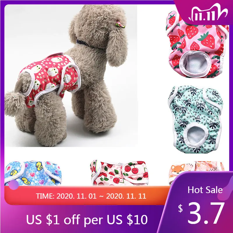 

Pet Diaper Puppy Dog Diapers Underwear Diaper Female Dog Cat Sanitary Panties Physiological Shorts Pants for Small Medium Dogs