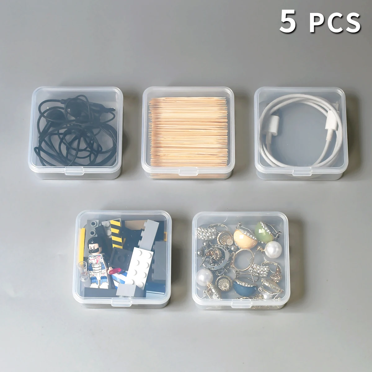 

Маленький Квадратный Контейнер для хранения пищевых продуктов из полипропилена, прозрачный мини-контейнер из прозрачного пластика для ювелирных изделий, серег, колец, бусин, пластиковые упаковочные коробки