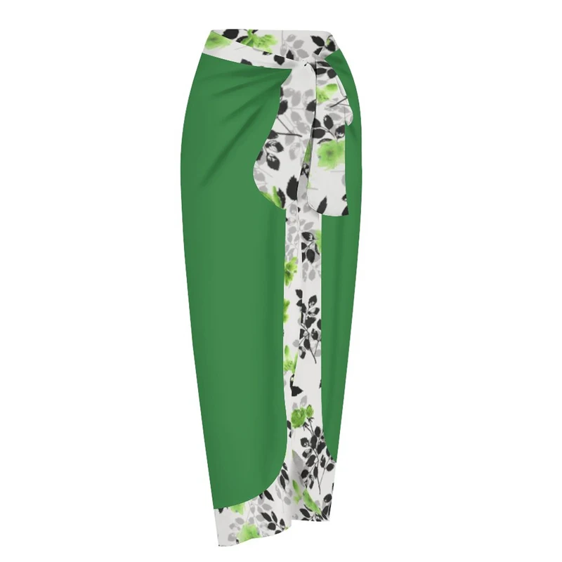 2023 Retro Two Piece Swimsuit Skirt Shoulder Strappy Swimsuit Print Floral Swimwear Women Slimming Bathing Suit Beach Wear Green
