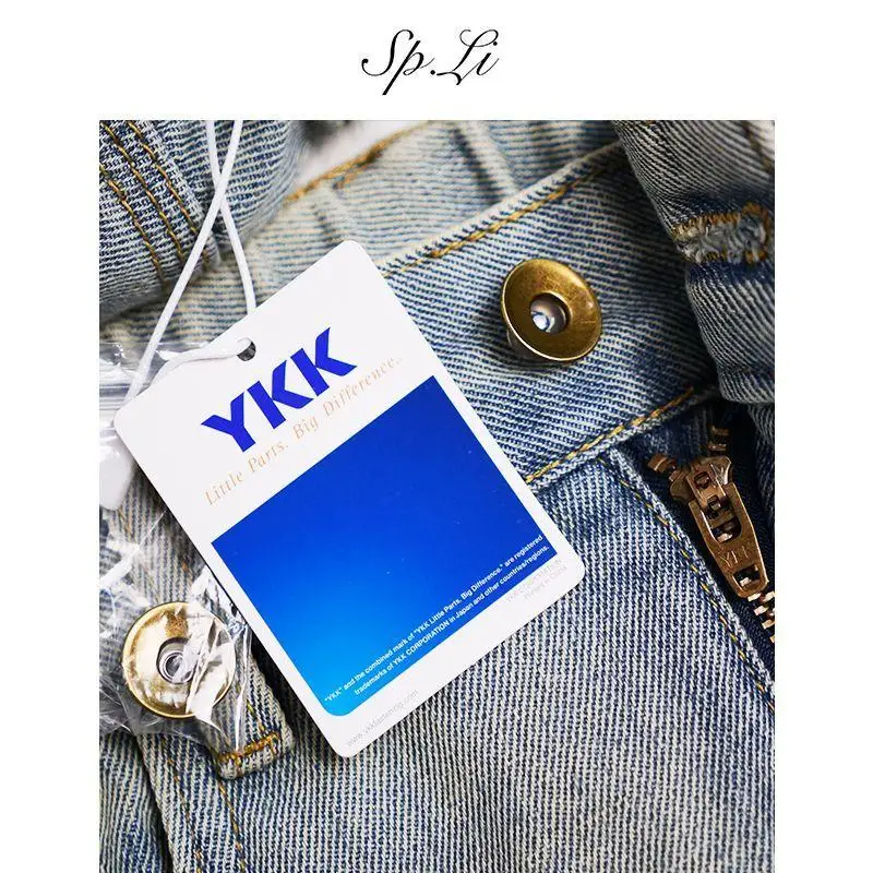 Spli [Три иглы Кошачья лапа Destroy Blue Cow] Мужские осенние свободные прямые широкие