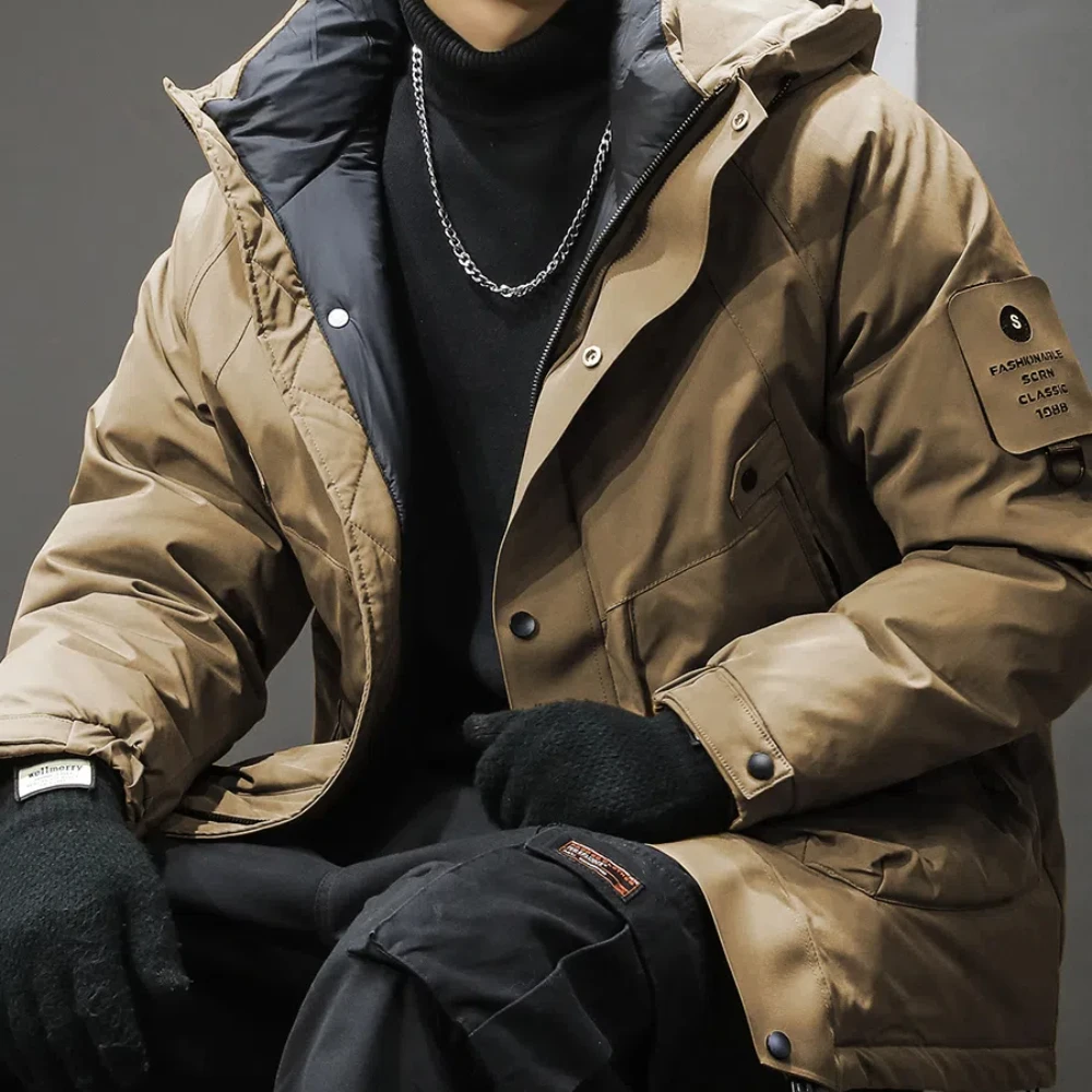 Зимняя уличная ветрозащитная куртка-карго с капюшоном мужская куртка для