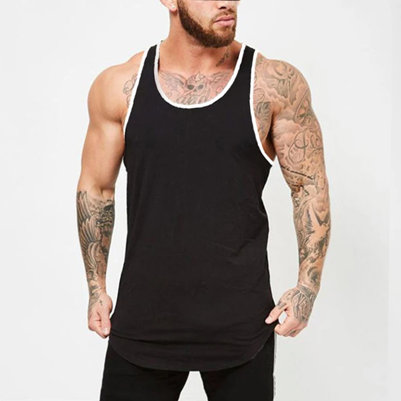 

Men Youthful Vitality Workout Vest Fitness Solid Sleeveless T-shirt Men Gym Bodybuilding Sports T-shirt Men Training Tank Tops