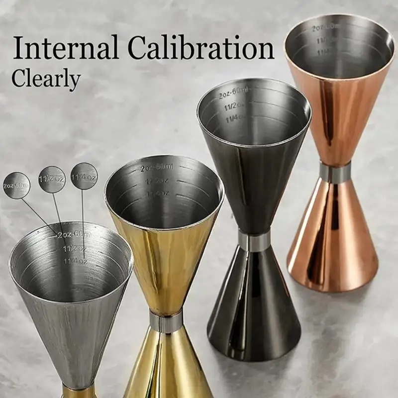 

Stainless Steel Cocktail Bar Jigger Japanese Measuring Cup Double Shot Drink Spirit Measure Jigger Kitchen Party Bar Accessories
