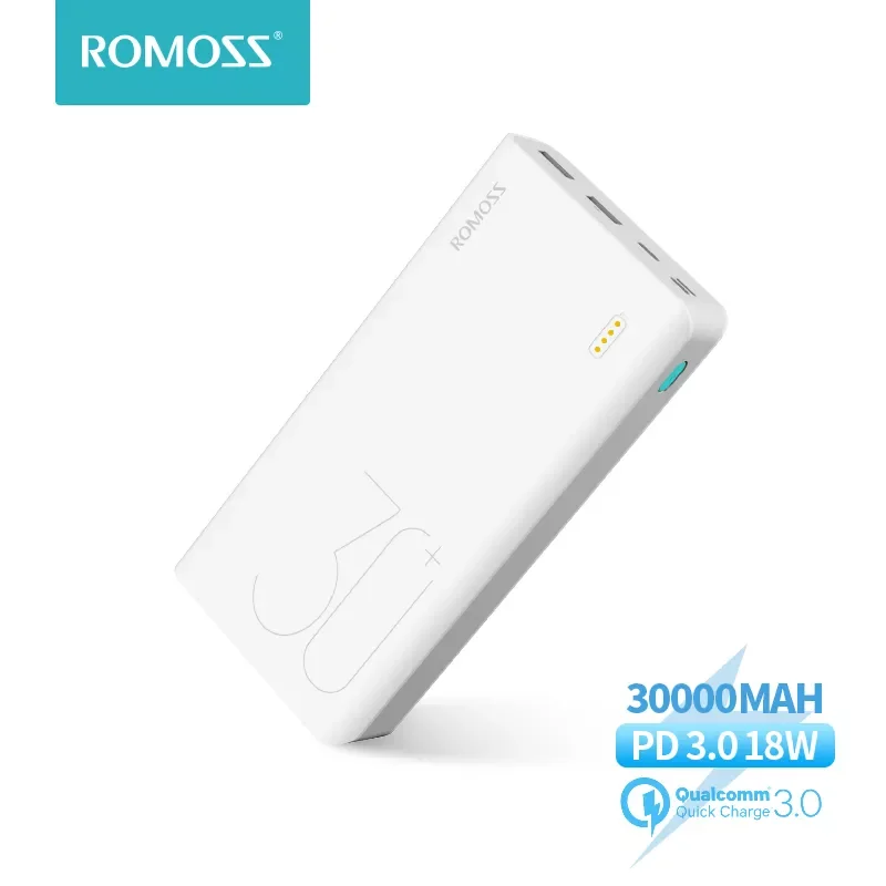 NEW ROMOSS Power Bank 30000mAh Portable Charger PD 18W 20W Fast Charge External Battery 30000 mAh Powerbank For Xiaomi iPhone