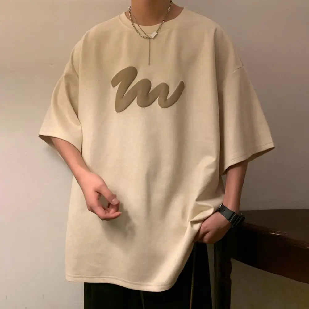 Футболка мужская с коротким рукавом повседневный топ круглым вырезом стильная