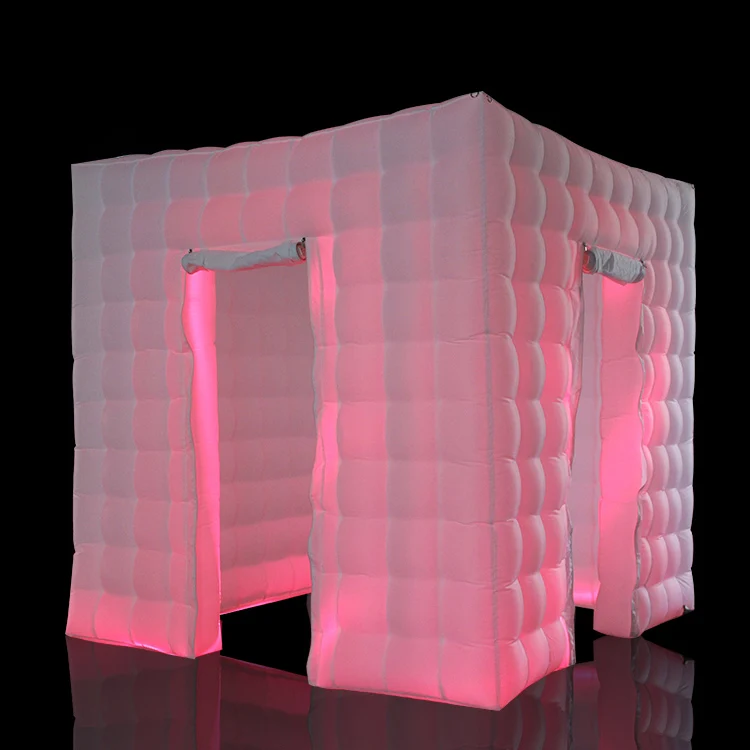 2 двери светодиодное освещение Свадебный куб надувная фотобудка корпус палатка