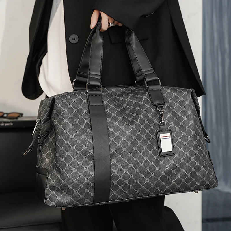 

Вместительная винтажная мужская сумка с принтом и ручками сверху, большая деловая сумка для фитнеса, модный дорожный тоут с рисунком, Роскошная ручная сумочка-тоут