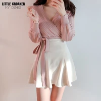 mini skirts women simple all match sweet lovely school students summer korean style a line solid empire high elasticity soft ins