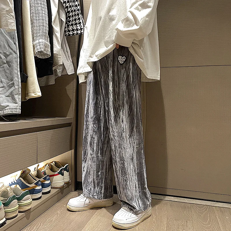 

Ruffian Handsome Casual Trousers Men's Spring and Autumn Loose Pants Retro Hong Kong Style All-match Wide-leg Straight Pants