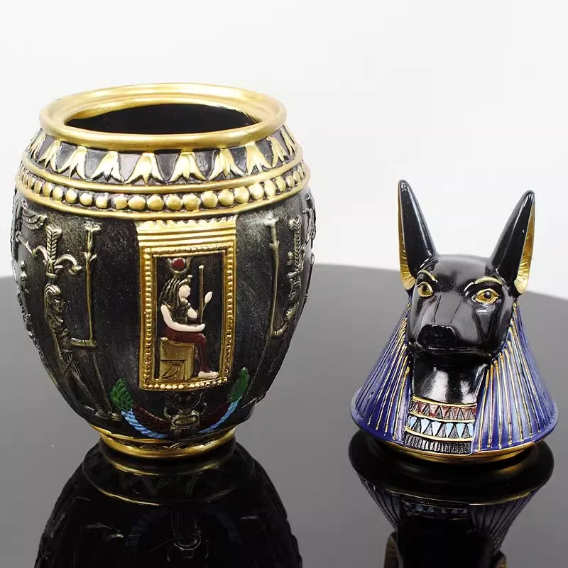 Древний Египет Анубис Орнамент из смолы Богини Бастета Канопическая банка