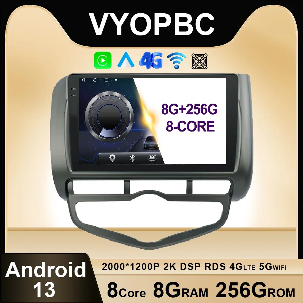 

Автомагнитола 9 дюймов Android 13 для Honda Fit Jazz Left 2004-2005, GPS-навигация, RDS видео, Wi-Fi, 4G, LTE, Авторадио, мультимедиа, QLED