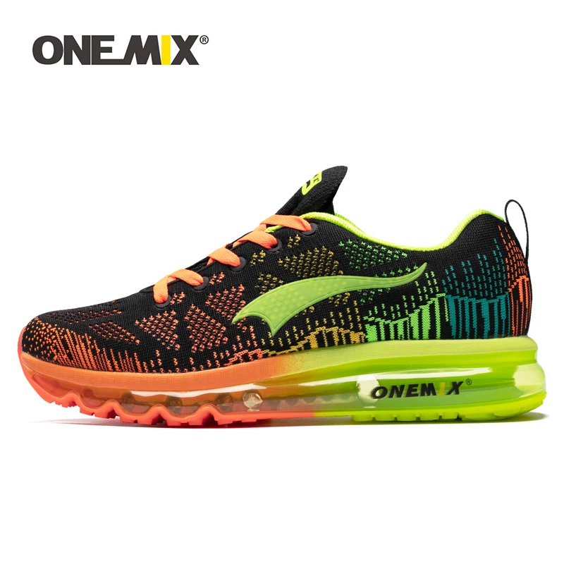 ONEMIX Men's Sport Running Shoes Music Rhythm Man Sneakers Breathable Mesh Outdoor Athletic Shoe Light Male Shoes Size EU 39-47