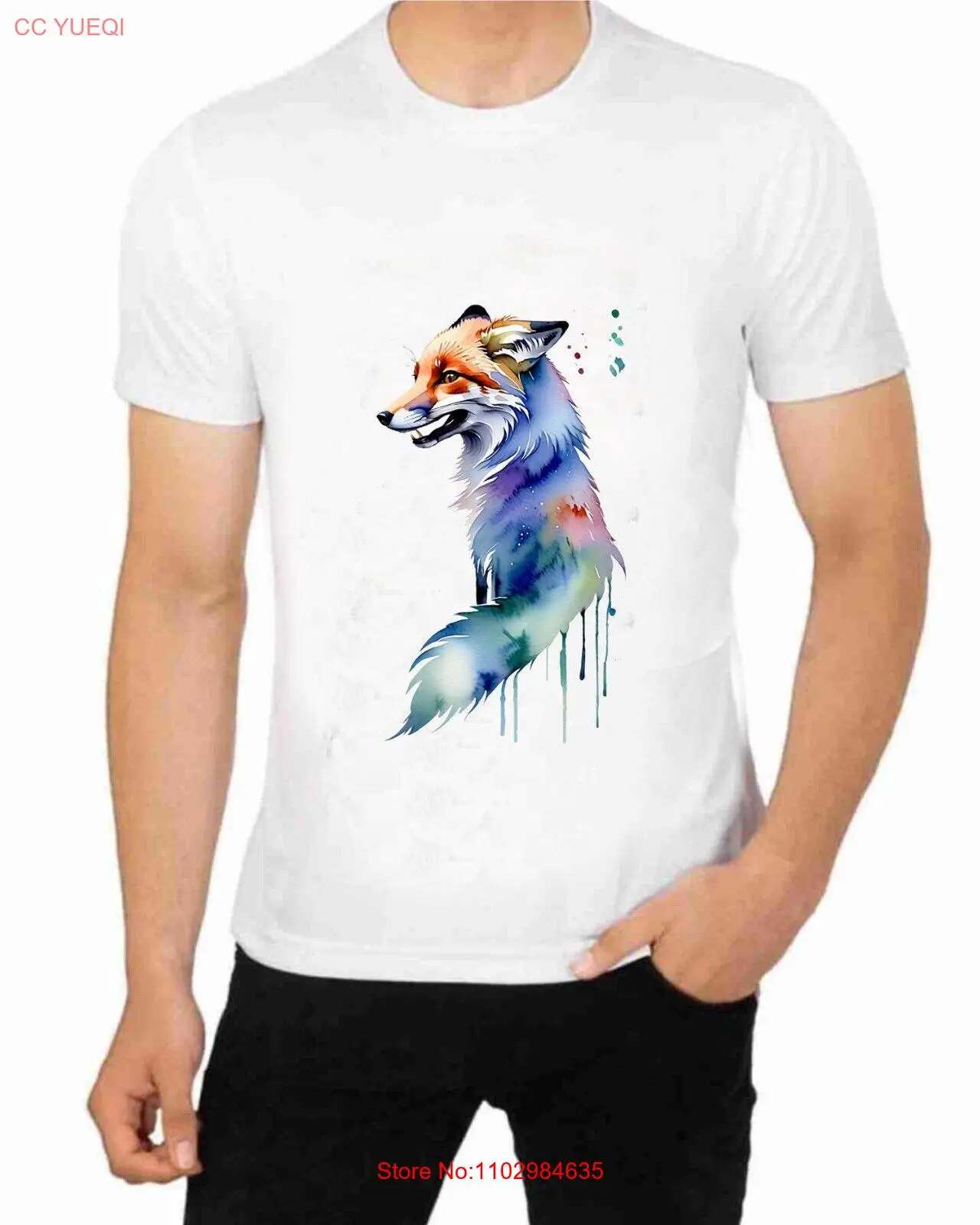 Художественная футболка с изображением лисы Монтаны в дикой природе