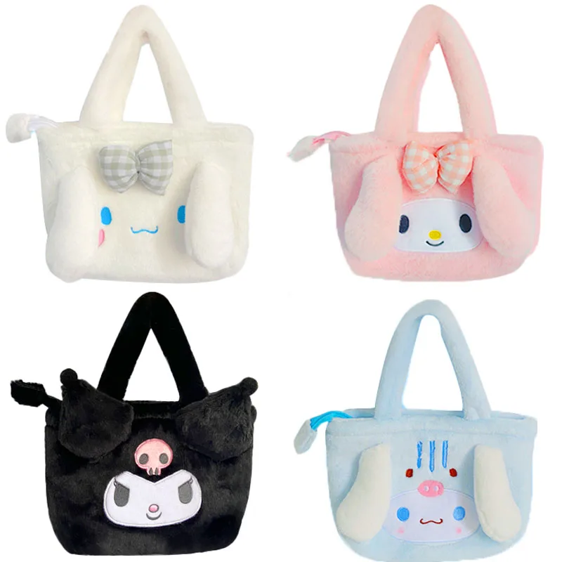 

Sanrioed My Melody Cinnamoroll аниме плюшевая сумка японское женское сердце косметичка Сумка для покупок на молнии подарки для детей