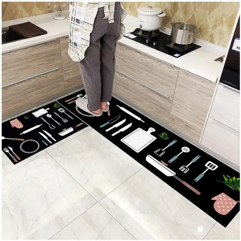 

Modern Anti-slip Home Kitchen Mat Cartoon Soft Rug Bath Long Strip Absorption Doormat Entrance Balcony Hotel Living Room Carpet