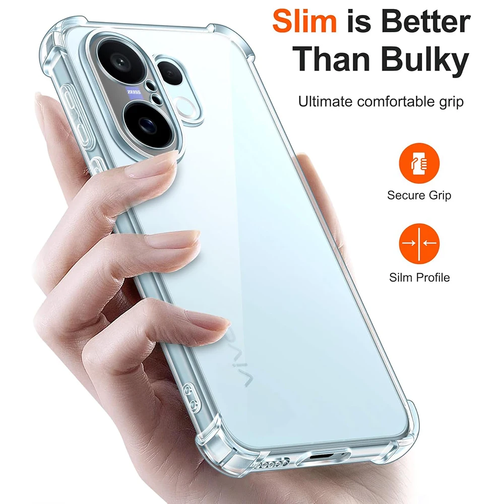 Противоударный чехол для Vivo X300 X200S X200 FE Promi X100 X100S X90 X80 X70 X60 Pro Plus Pro + силиконовый мягкий прозрачный ультратонкий корпус (art.: 3920d2fd73bd1) - 3920d2fd73bd1