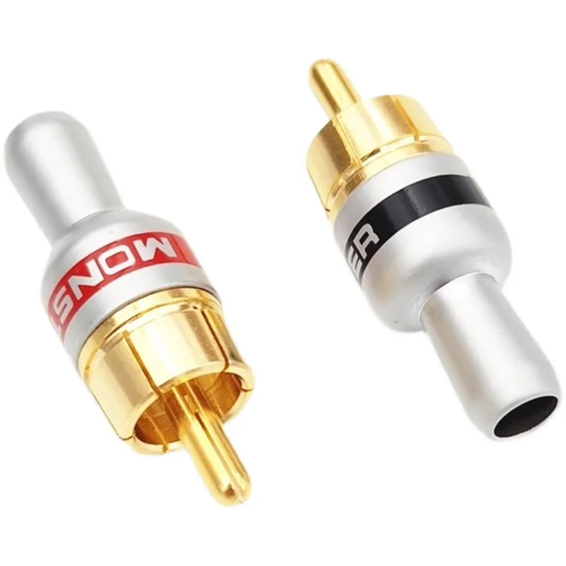 

RCA Plug Speakon Connectors Audio Jack Copper Gold Plated Male Wire Connector for Soldering 5mm Speaker Cable Socket Terminals