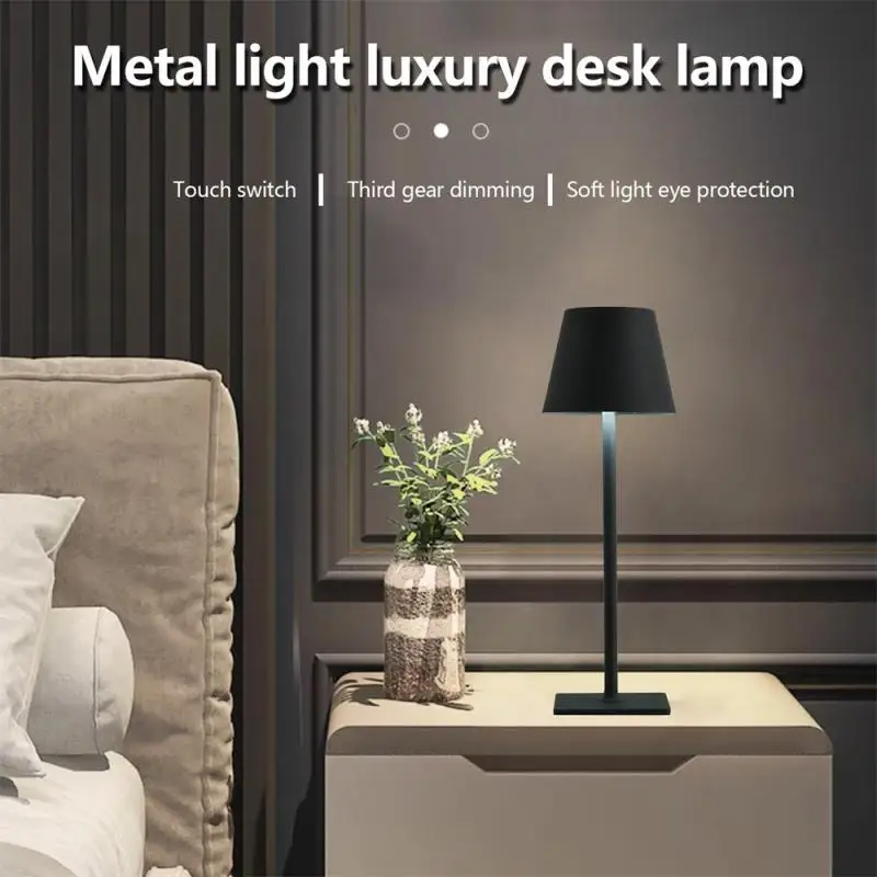 

Сенсорная прикроватная лампа в минималистичном дизайне, светодиодная настольная лампа с аккумулятором, декоративная настольная лампа для ресторана и спальни с Usb-портом для зарядки