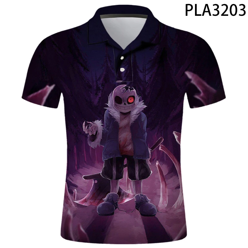 

Streetwear Short Sleeve 3D Printed Men Shirts Game Undertale Fashion Hombre Camisas De Polo Harajuku Ropa Shirts Casual Tops