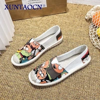 patchwork espadrilles shoes woman creepers flats ladies loafers white moccasins fringe sewing driving shoe walking canvas