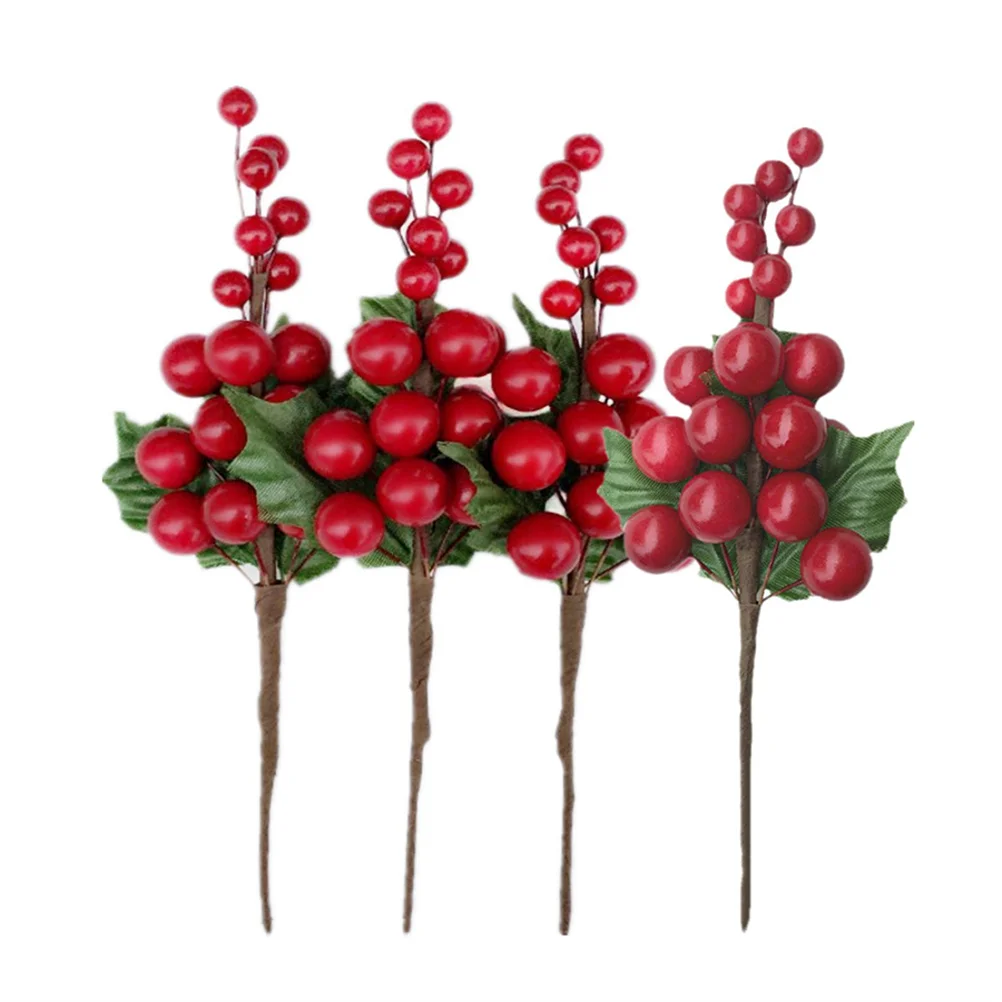 

Berry Branches Christmas Berries Decorartificial Holly Simulation Tree Ornaments Fake Red Picks Pinedecorating Flowers