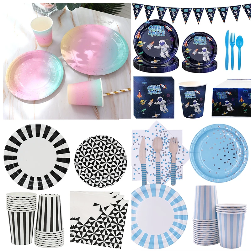 

Набор одноразовой посуды Harries для детей, Волшебная сова, волшебник, косплей 10/12/16, гостевой день рождения, синий цвет