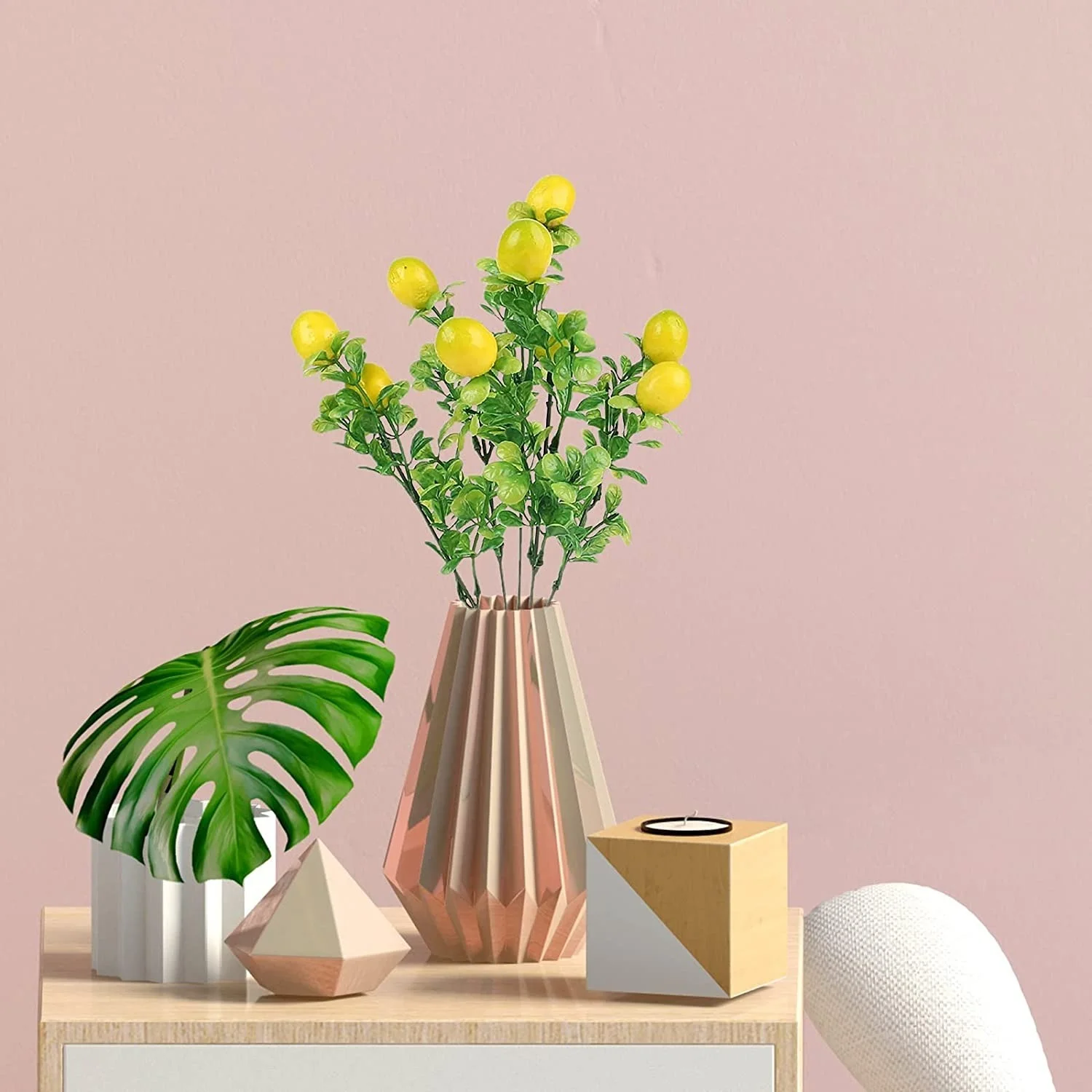 

Artificial Lemon Branches Spring &Summer Lemon Decor with Green Leaves,Fake Lemon Bouquet,Artificial Floral Picks Lemon Branches