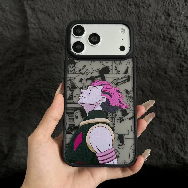 Фото Японский аниме-чехол HUNTER×HUNTER для iPhone 17 Pro Max, 11, 12, 13, 14, 15, 16, 17 Pro Max Plus, Air 3D Lie Hyskoa·Morroh Cover №4