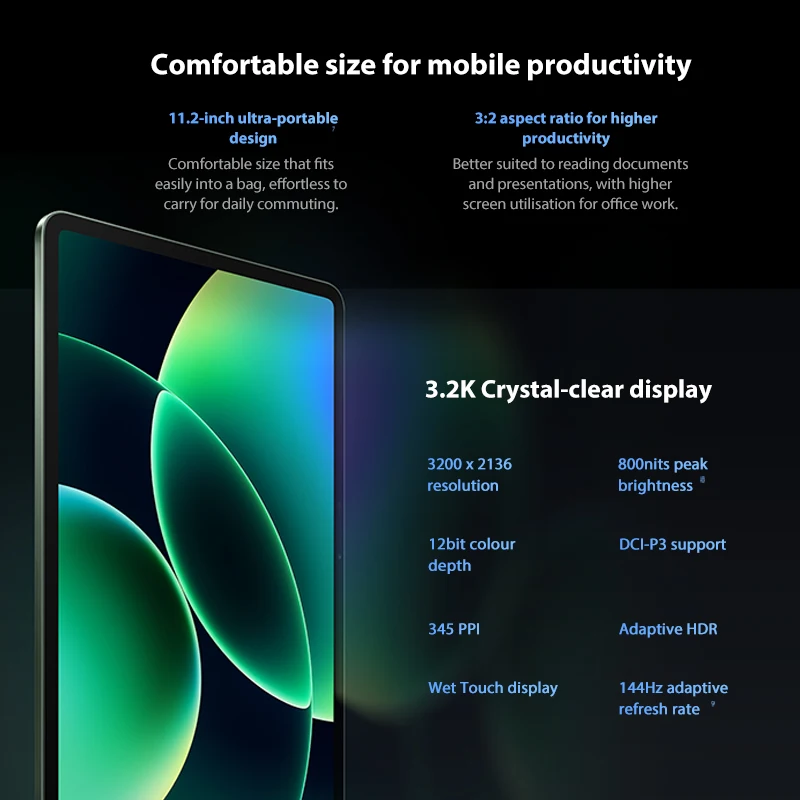 Фото Xiaomi Pad 8 11.2-дюймовый, глобальная версия, Xiaomi HyperOS 3, Snapdragon ® Чип 8-го поколения, аккумулятор 9200 мАч, четкий дисплей 3.2K №4