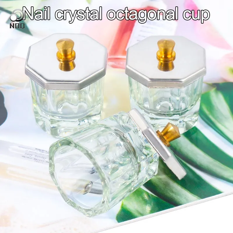 

1PC Crystal Glass Acrylic Liquid Dish Cup without Lid Nail Art Tool Caviar Powder Wash Equipment Mini Bowl Cups