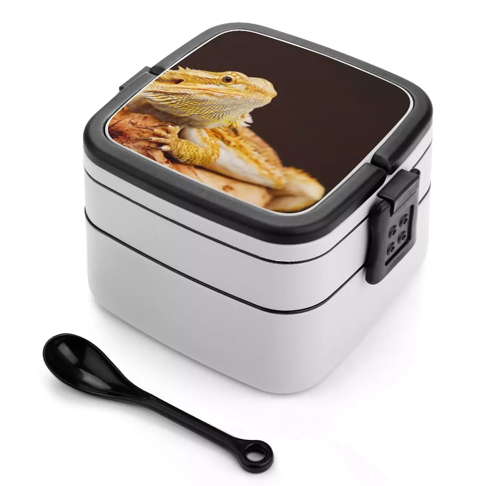

Central Bearded Dragon ( Pogona Vitticeps ) Bento Box Leak-Proof Square Lunch Box With Compartment Animal Australia Bearded Drag