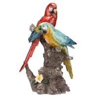 fashion couple parrot sculpture handmade resin macaw statue pet bird ornament gift craft for home decor art collection model