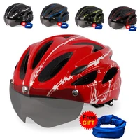 new bicycle helmet eps integrally molded breathable cycling helmet men women goggles lens aero mtb road bike helmet
