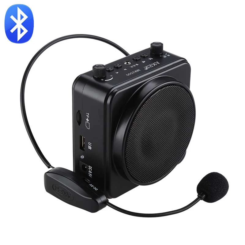 MR2500W Portable Bluetooth Voice Amplifier 22W PA with UHF Wireless Headset Microphone Loudspeaker Voice Booster 2200mAh Battery