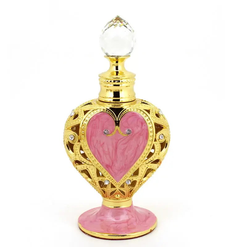 

Perfume bottle Peach heart alloy essential oil bottle empty bottle 12ml sub bottle