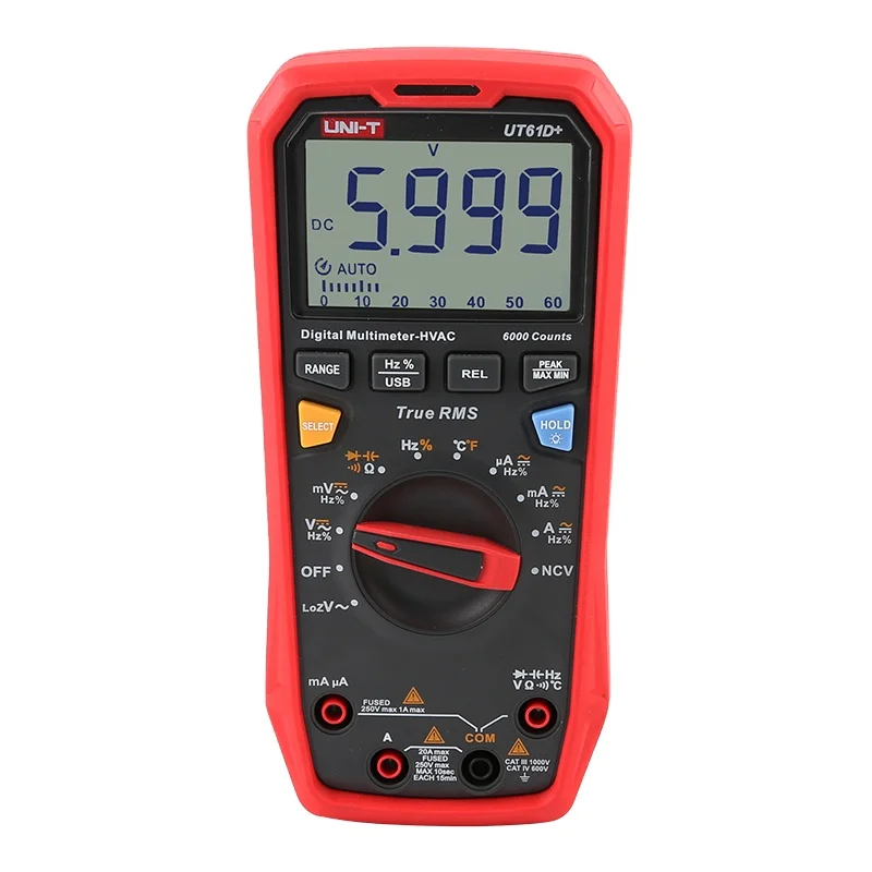 

UNI-T Voltage Tester 1000V True RMS Digital Multimeter UT61D+