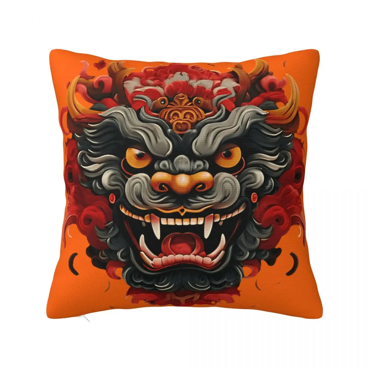 Наволочка с принтом в виде собаки яркого дракона 45x45 см