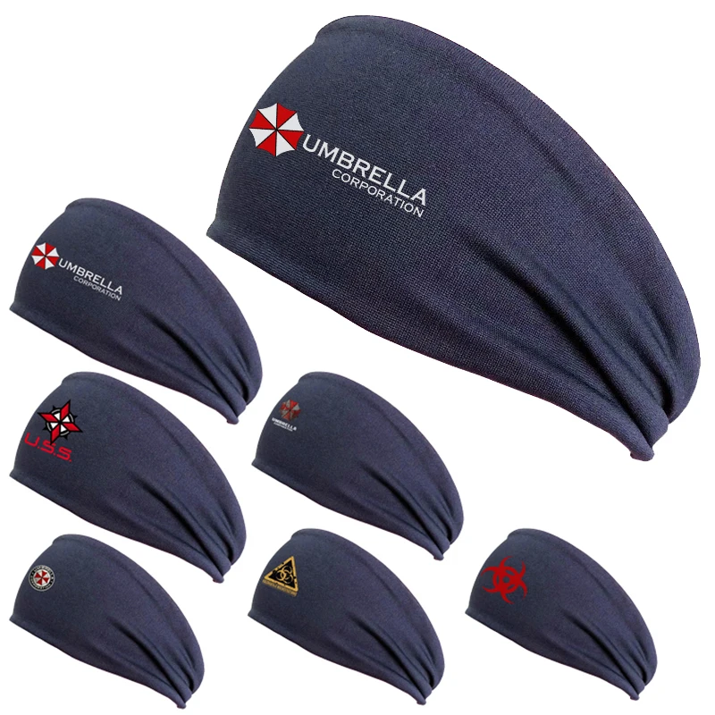 

Umbrella Corporation Print hair accessories Unisex headband Sports Breathable headbands designer hair band Yoga headband