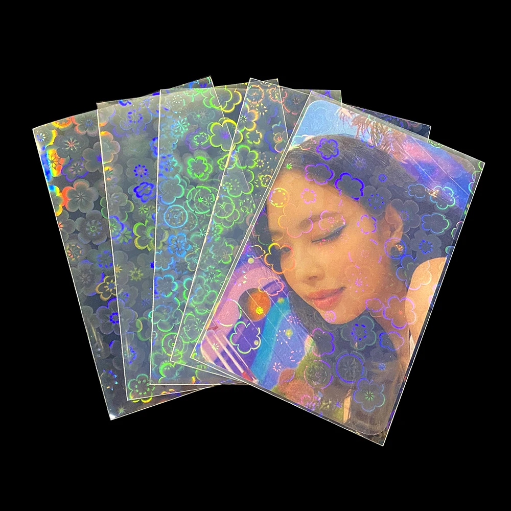 100 шт. Снежинка лазерная вспышка голографический идол KPOP фото карта рукав чехол