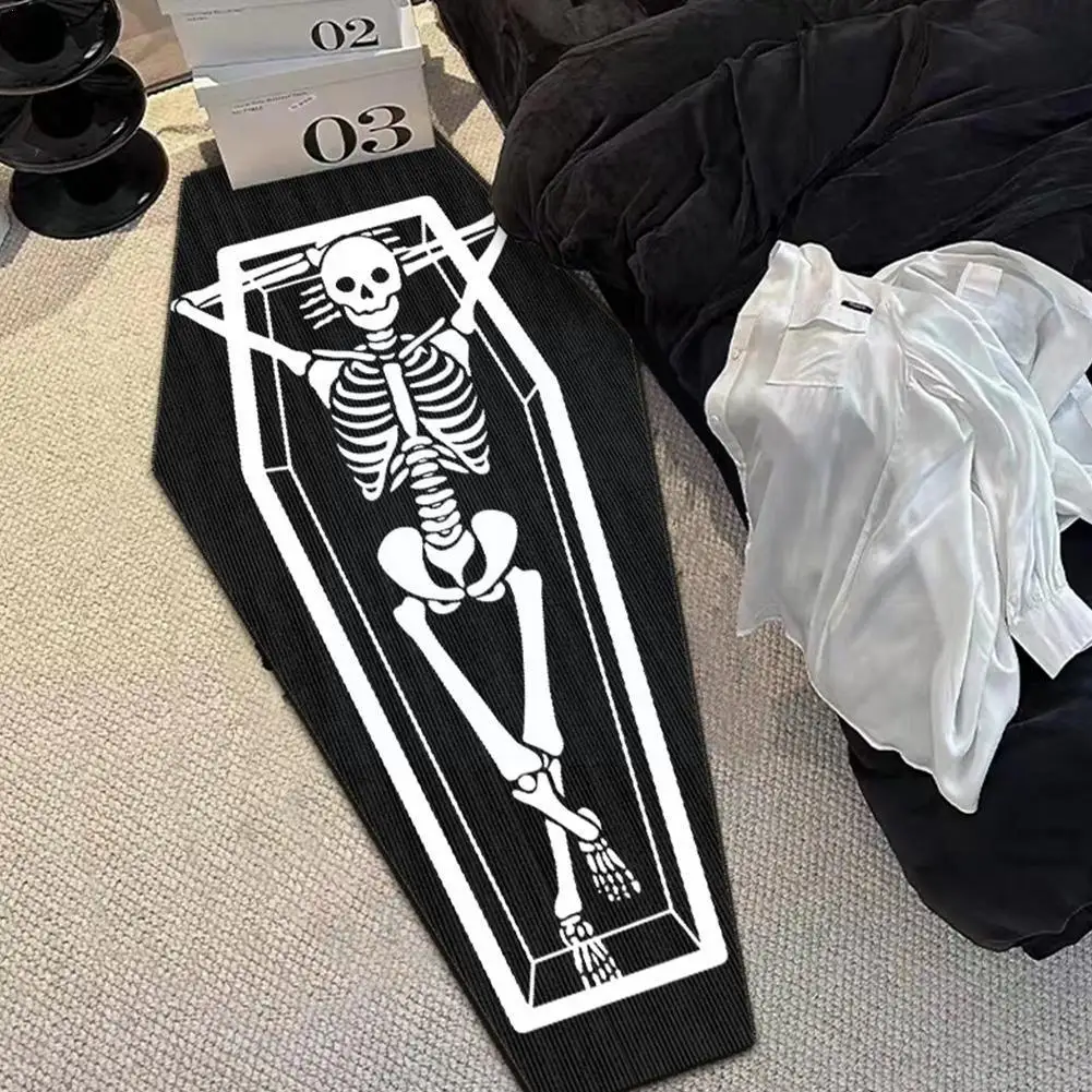 

Gothic Halloween Bathroom Rugs Horror Halloween Doormat Anti Slip Home Floor Decoration Halloween Skull Rug Mat O2g1
