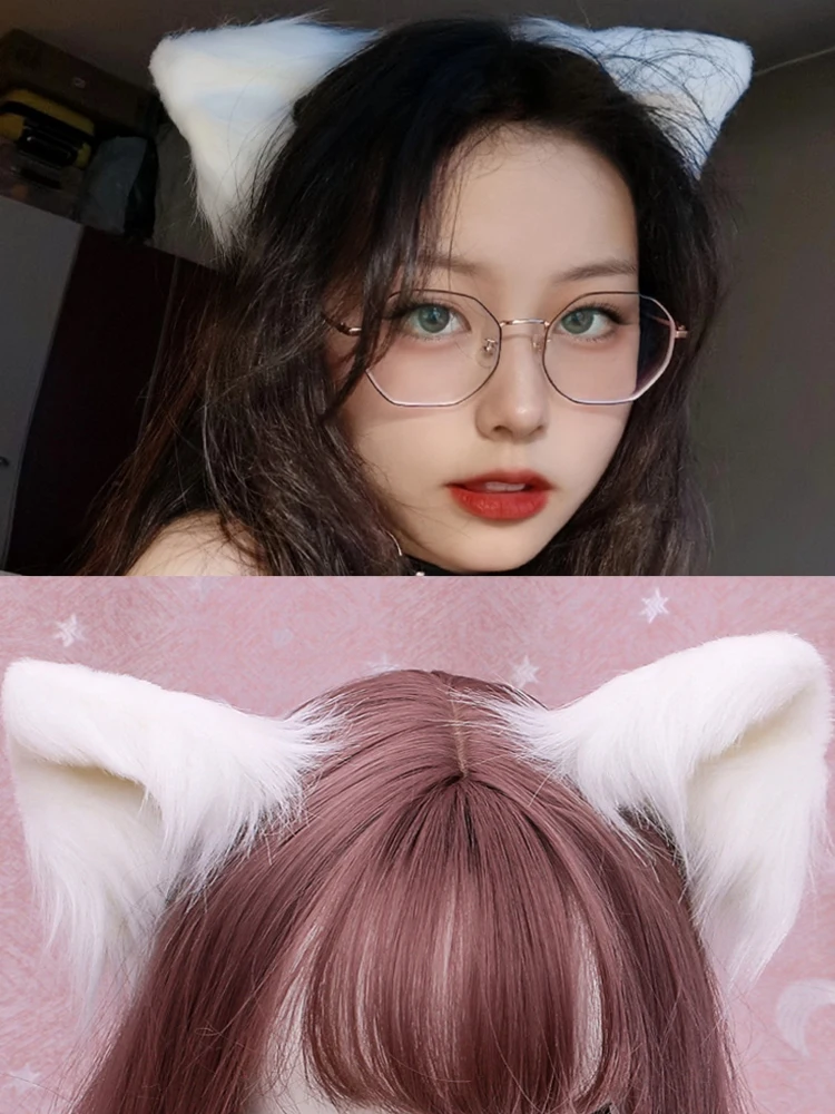 

Аниме кролик Katze Ohren Lolita Kawaii Zubehör Косплей уход plобразец Готический режим Danganronpa Stirnband Welpen Mädchen Clips